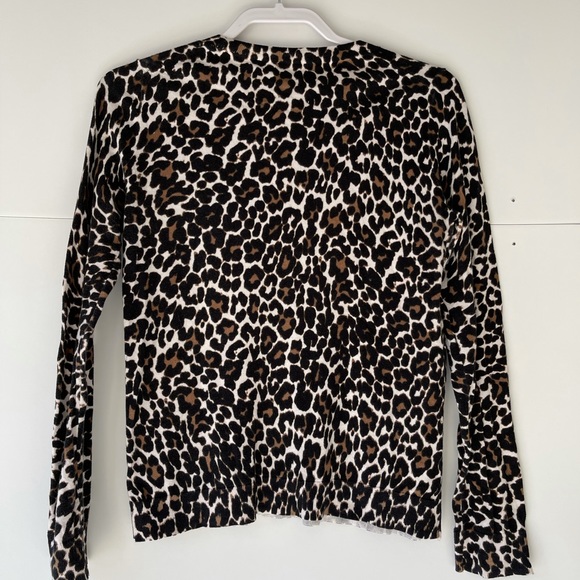 J. Crew Women's Cardigan Sweater Pullover Long Sleeve Leopard Sweater, Sz S - Picture 9 of 13